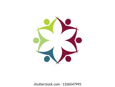 Adoption and community care Logo template vector icon