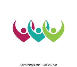 Adoption and community care Logo template vector icon