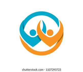 Adoption and community care Logo template vector icon