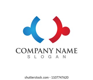 Adoption and community care Logo template vector icon