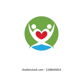 Adoption and community care Logo template vector icon