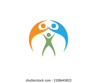 Adoption and community care Logo template vector icon