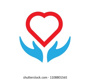 Adopción y cuidado comunitario Icono vectorial de plantilla de logotipo