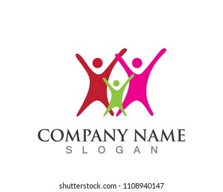 Adoption and community care Logo template vector icon