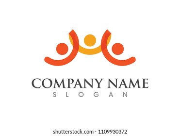 Adoption and community care Logo template vector icon	