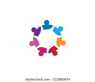 Adoption and community care Logo template vector icon