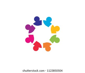 Adoption and community care Logo template vector icon