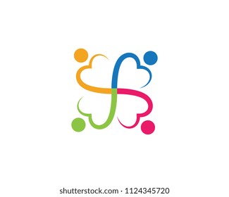 Adoption and Community care Logo template vector icon