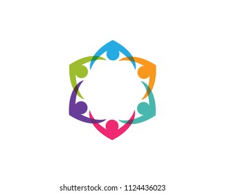 Adoption and community care Logo template vector icon