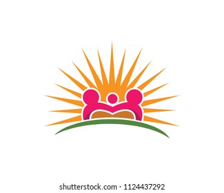 Adoption and community care Logo template vector icon