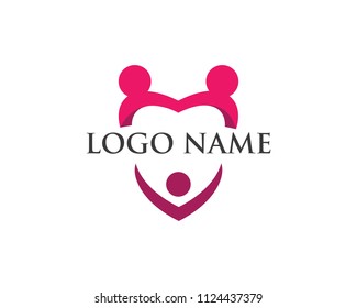 Adoption and community care Logo template vector icon