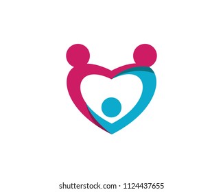 Adoption and community care Logo template vector icon