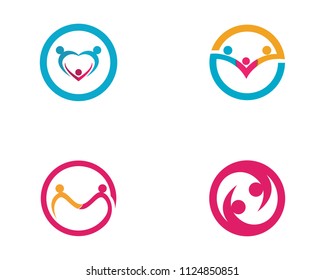 Adoption and community care Logo template vector