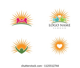 Adoption and community care Logo template vector icon