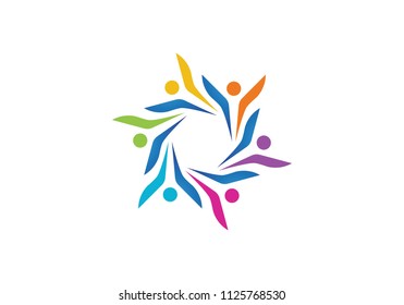 Adoption and community care Logo template vector icon