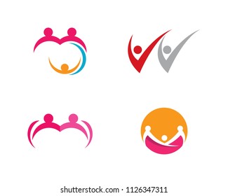 Adoption and community care Logo template vector icon