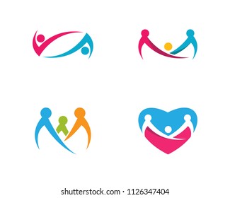 Adoption and community care Logo template vector icon