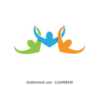 Adoption and community care Logo template vector icon