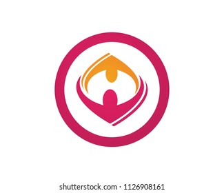 Adoption and community care Logo template vector icon