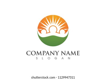 Adoption and community care Logo template vector icon