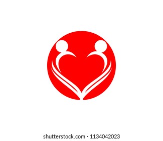 Adoption and community care Logo template vector icon