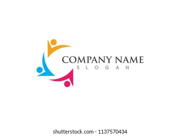 Adoption and community care Logo template vector icon