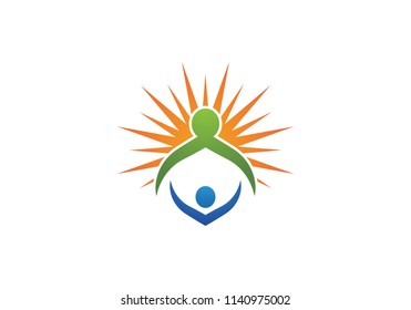Adoption and community care Logo template vector icon
