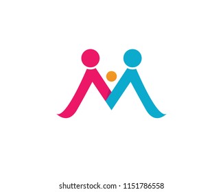 Adoption and community care Logo template vector icons