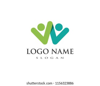 Adoption and community care Logo template vector icon