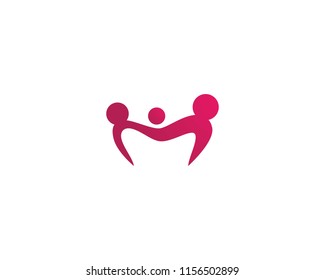 Adoption and community care Logo template vector icon