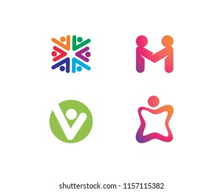 Adoption and community care Logo template vector icon