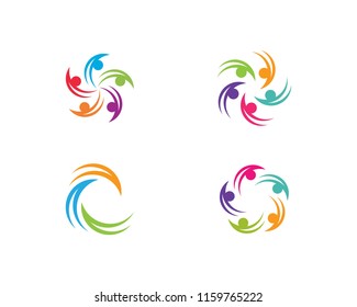 Adoption and community care Logo template vector icon