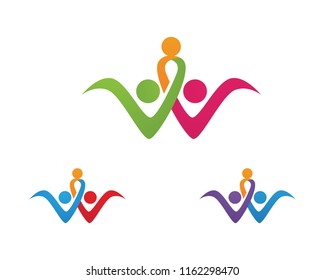 Adoption and community care Logo template vector icon