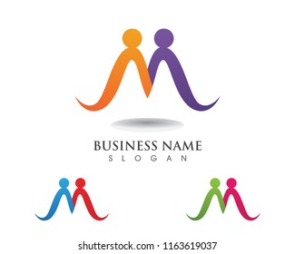 Adoption and community care Logo template vector icon