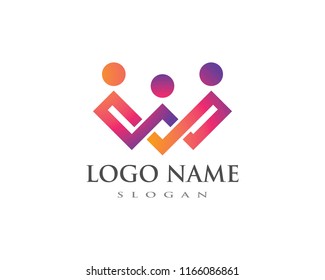 Adoption and community care Logo template vector icon