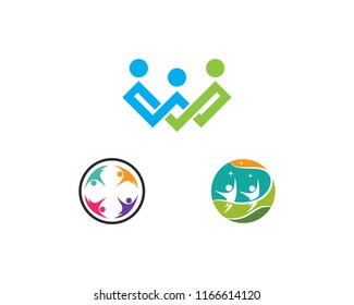 Adoption and community care Logo template vector icon