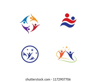 Adoption and community care Logo template vector icon