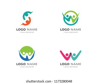 Adoption and community care Logo template vector icon