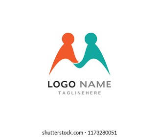 Adoption and community care Logo template vector icon