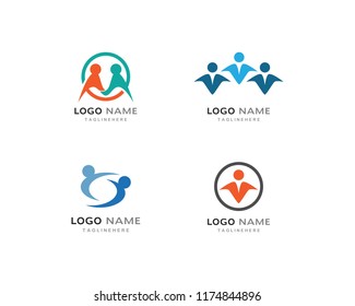 Adoption and community care Logo template vector icon