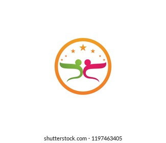 Adoption and community care Logo template vector icon