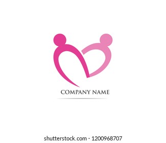 Adoption and community care Logo template vector icon