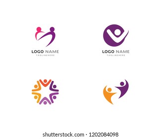 Adoption and community care Logo template vector icon