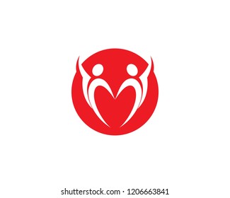 Adoption and community care Logo template vector icon