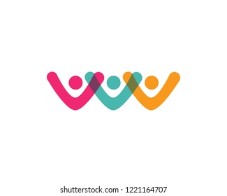 Adoption and community care Logo template vector icon