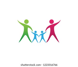 Adoption and community care Logo template vector icon