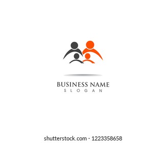 Adoption and community care logo template vector icon