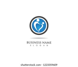 Adoption and community care logo template vector icon