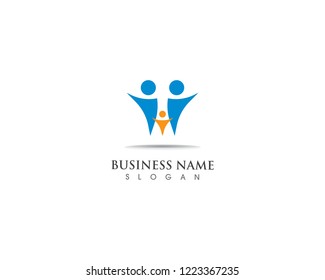 Adoption and community care logo template vector icon