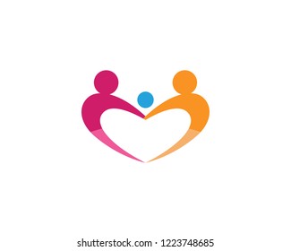 Adoption and community care Logo template vector icon